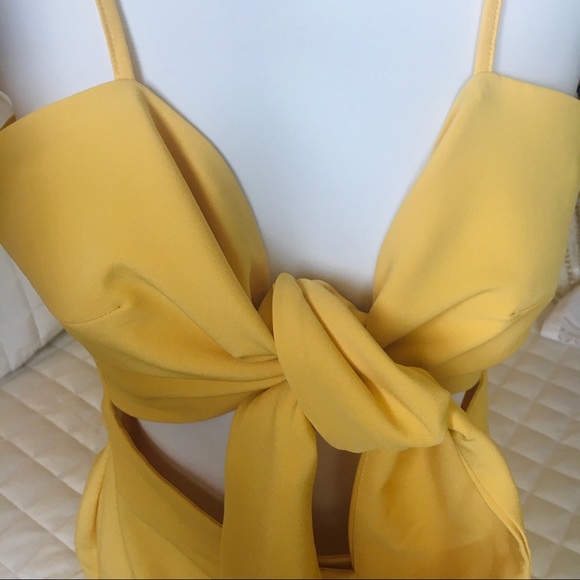 Yellow Tie Front Dress - Picture 4 of 7
